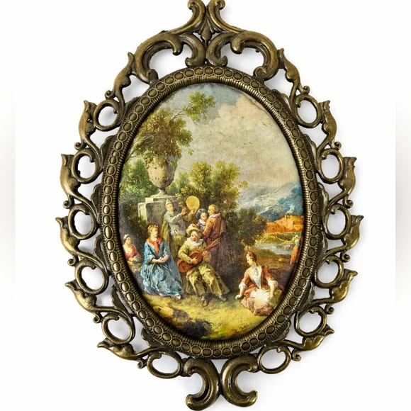 Vintage Made in Italy Rococo Gold Ornate Wall Plaques Set of 5 - Picture 3 of 16